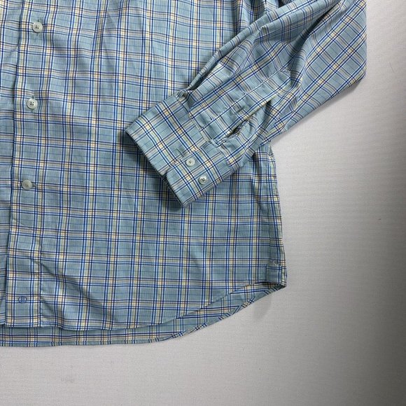 David Donohue Plaid Long Sleeve Fusion Performance Button Down Shirt Men Size 17 - Picture 3 of 8